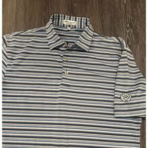 Peter Millar Dry Fit Golf Course Striped Polo Size Medium